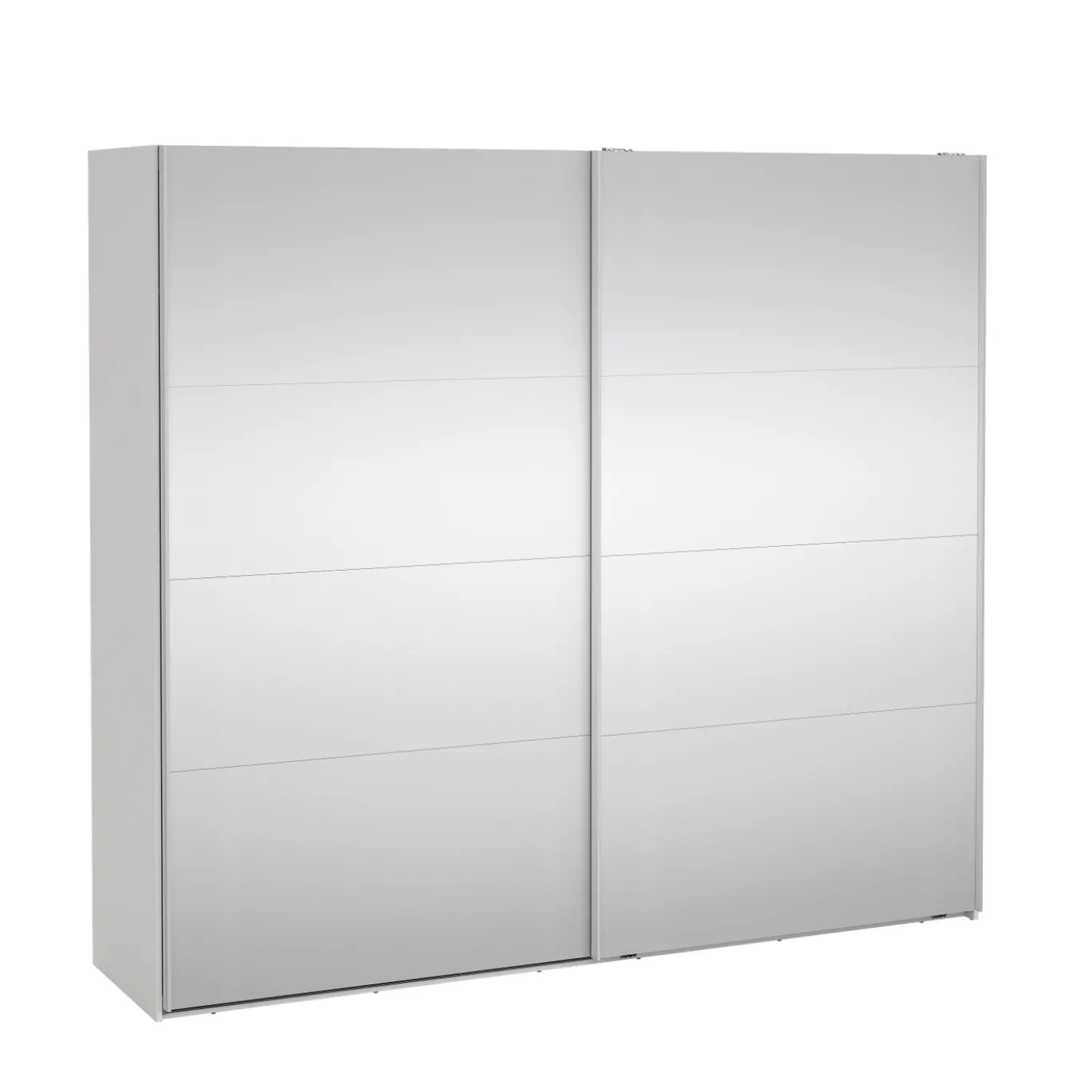 Kledingkast Catania Wit Schuifdeuren Met Spiegel 244x220cm - Giga Living