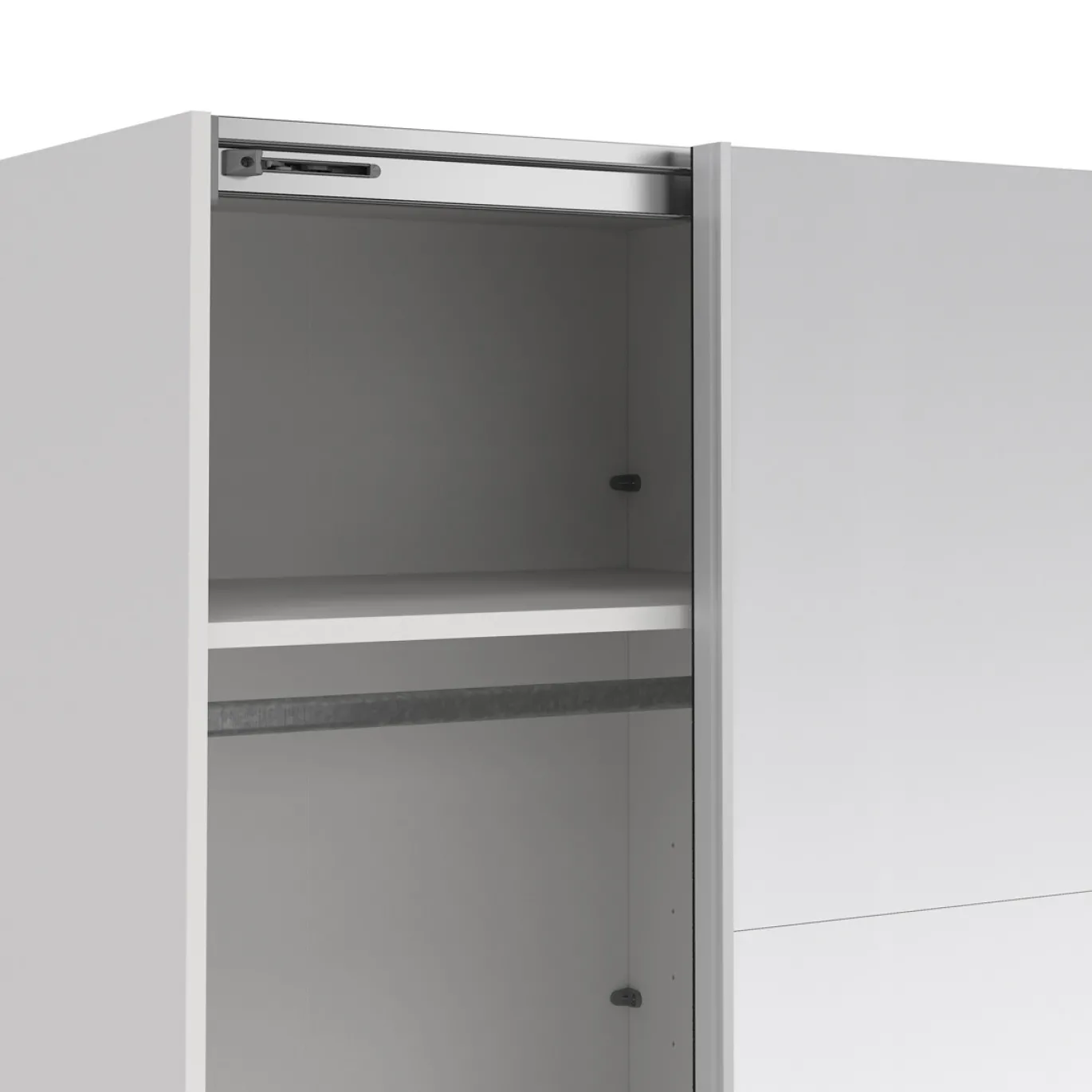 Kledingkast Catania Wit Schuifdeuren Met Spiegel 244x220cm - Giga Living