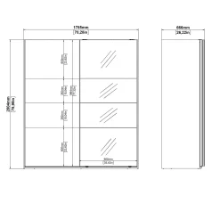 Kledingkast Catania Wit Spiegel 180x200cm - Giga Living