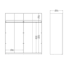 Kledingkast Catania Wit Spiegel 180x200cm - Giga Living