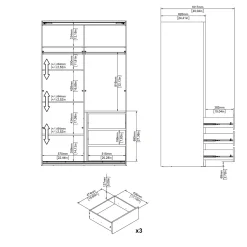 Kledingkast Catania Wit 120x200cm - Giga Living