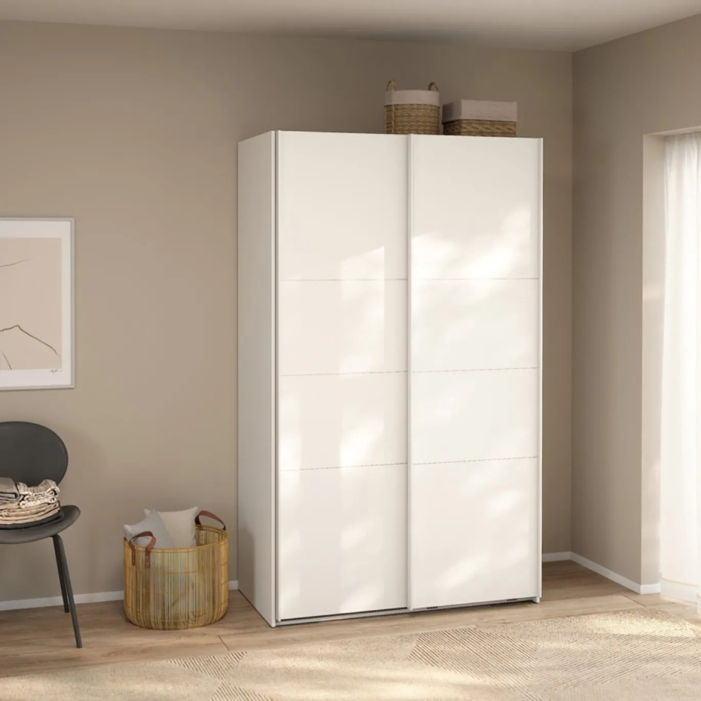 Kledingkast Catania Wit 120x200cm - Giga Living