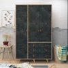 Kledingkast Chunky Melamine Eiken Donker Concrete