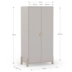 Kledingkast Enola 2d Crème/wit Wax - Giga Meubel