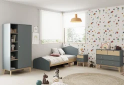 Kledingkast Esteban 1d5h Khaki Groen/wit Wax - Giga Meubel