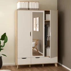 Kledingkast Ikast Wit Jackson Hickory - Giga Living