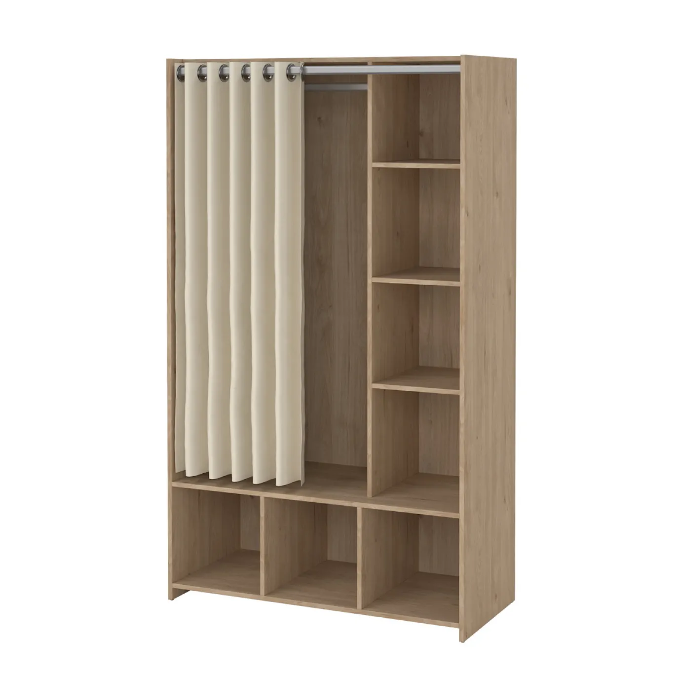 Kledingkast Kit Lichttextiel Beige Jackson Hickory - Giga Living