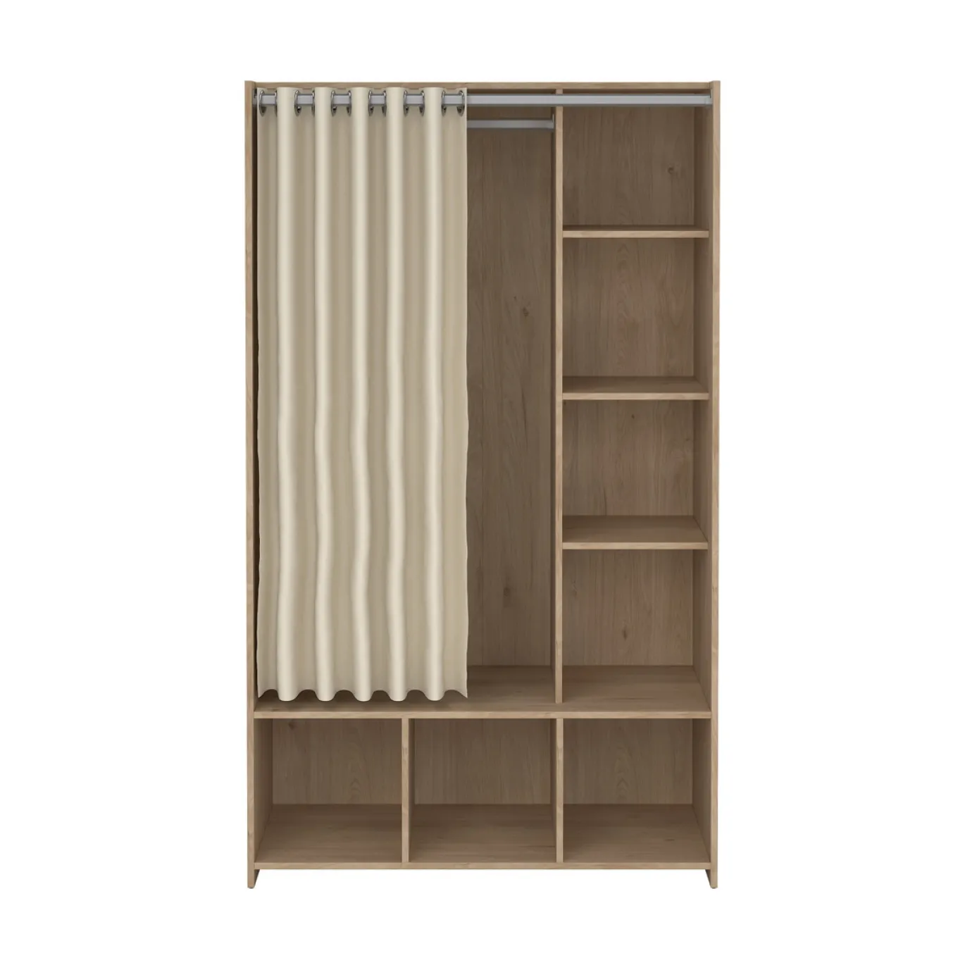 Kledingkast Kit Lichttextiel Beige Jackson Hickory - Giga Living