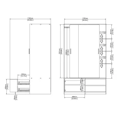 Kledingkast Line Jackson Hickory 121x200cm - Giga Living