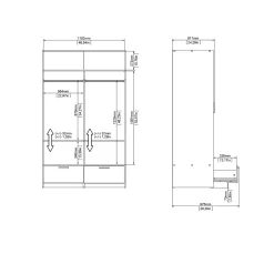 Kledingkast Line Jackson Hickory 2-deurs + 2-lades - Giga Living