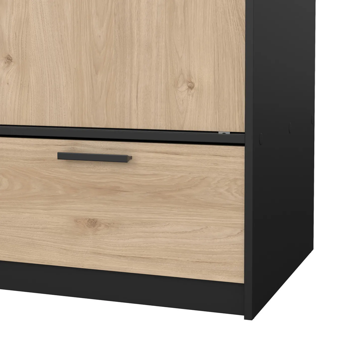 Kledingkast Line Mat Zwart Jackson Hickory - Giga Living
