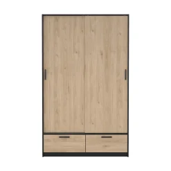 Kledingkast Line Mat Zwart Jackson Hickory - Giga Living