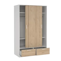 Kledingkast Line Wit Jackson Hickory 2-deurs + 2-lades - Giga Living