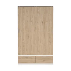 Kledingkast Line Wit Jackson Hickory 2-deurs + 2-lades - Giga Living