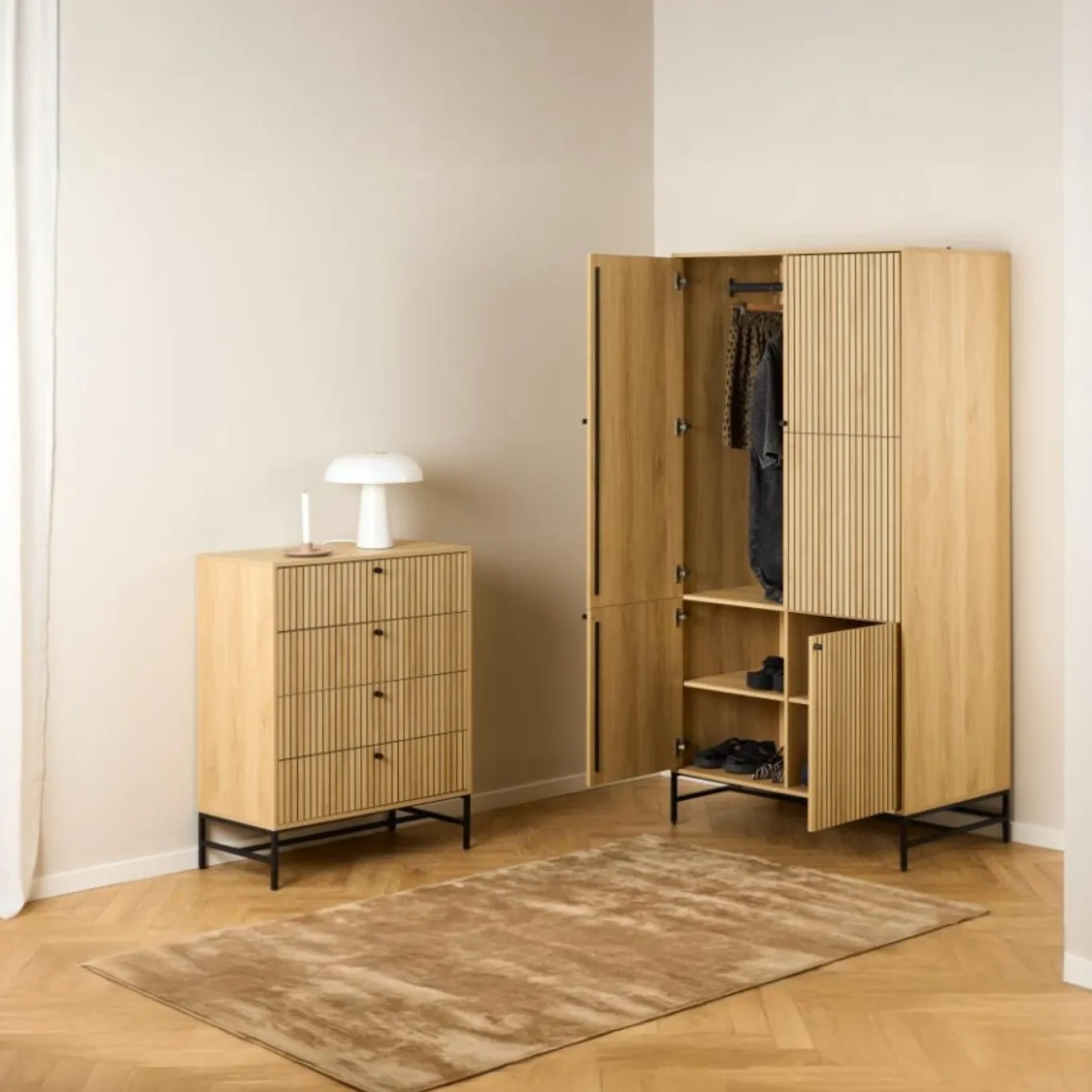 Kledingkast Muuto Naturel 100x200cm MDF - Giga Living