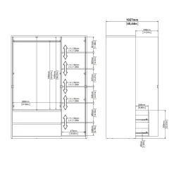 Kledingkast Next Jackson Hickory Wit Hoogglans 149x202cm - Giga Living
