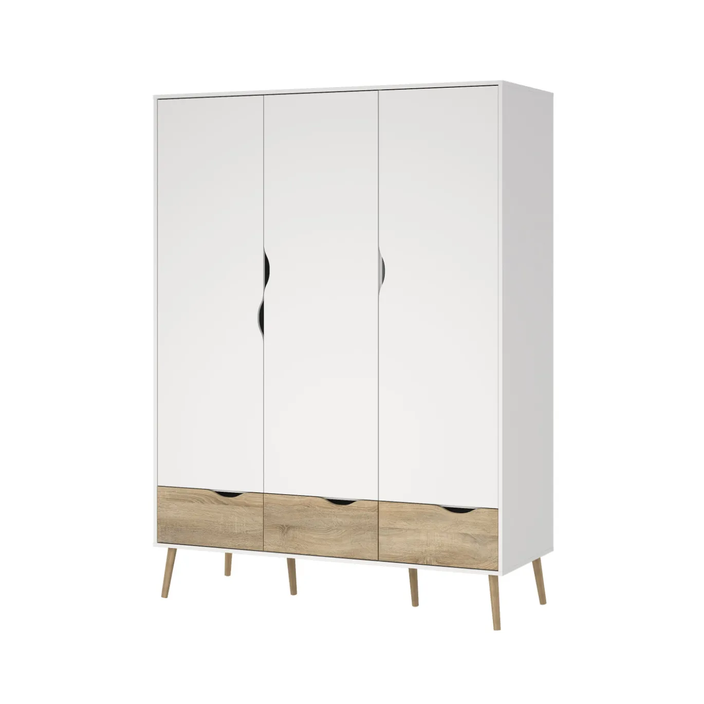 Kledingkast Oslo Wit/Naturel - Giga Living