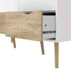 Kledingkast Oslo Wit/Naturel - Giga Living