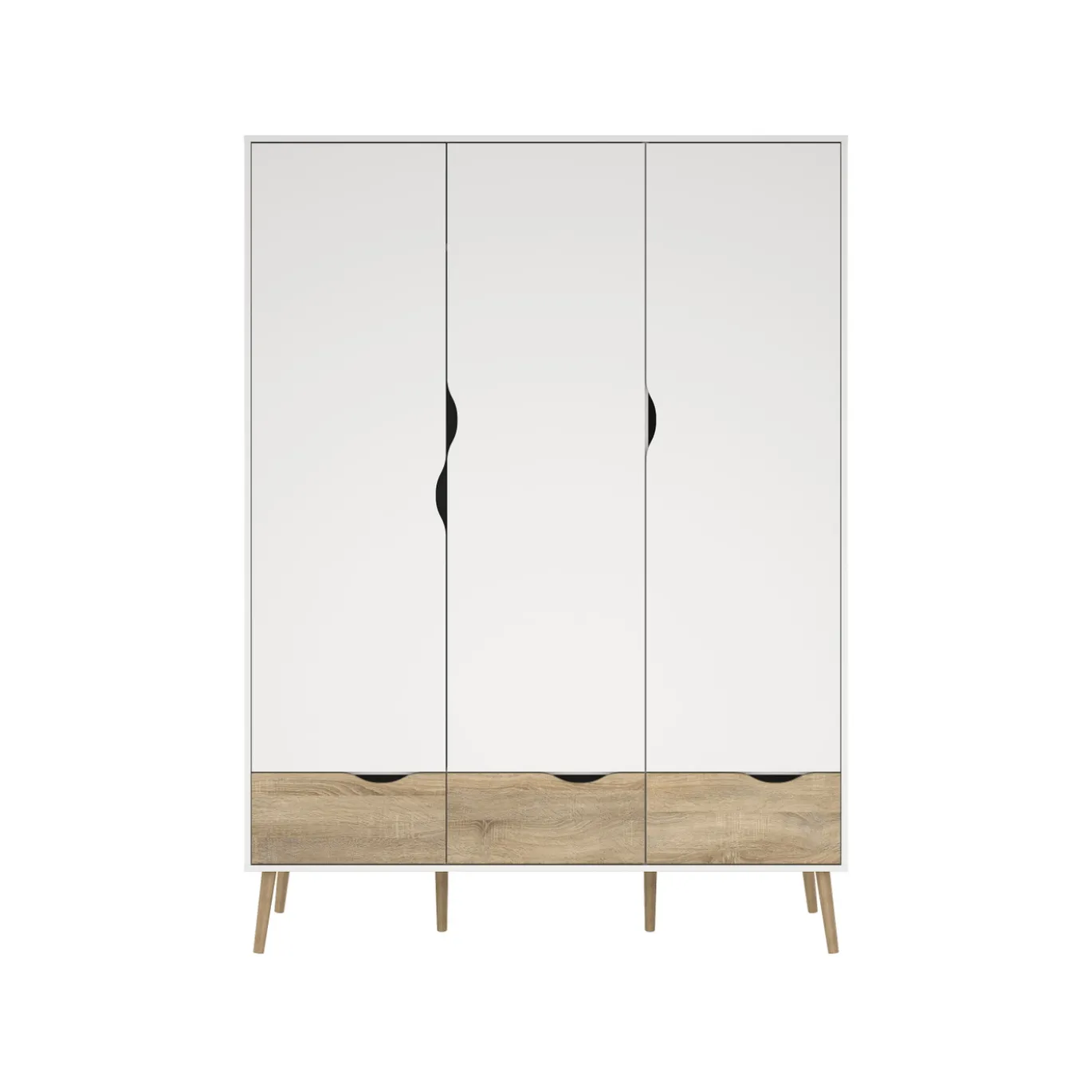Kledingkast Oslo Wit/Naturel - Giga Living