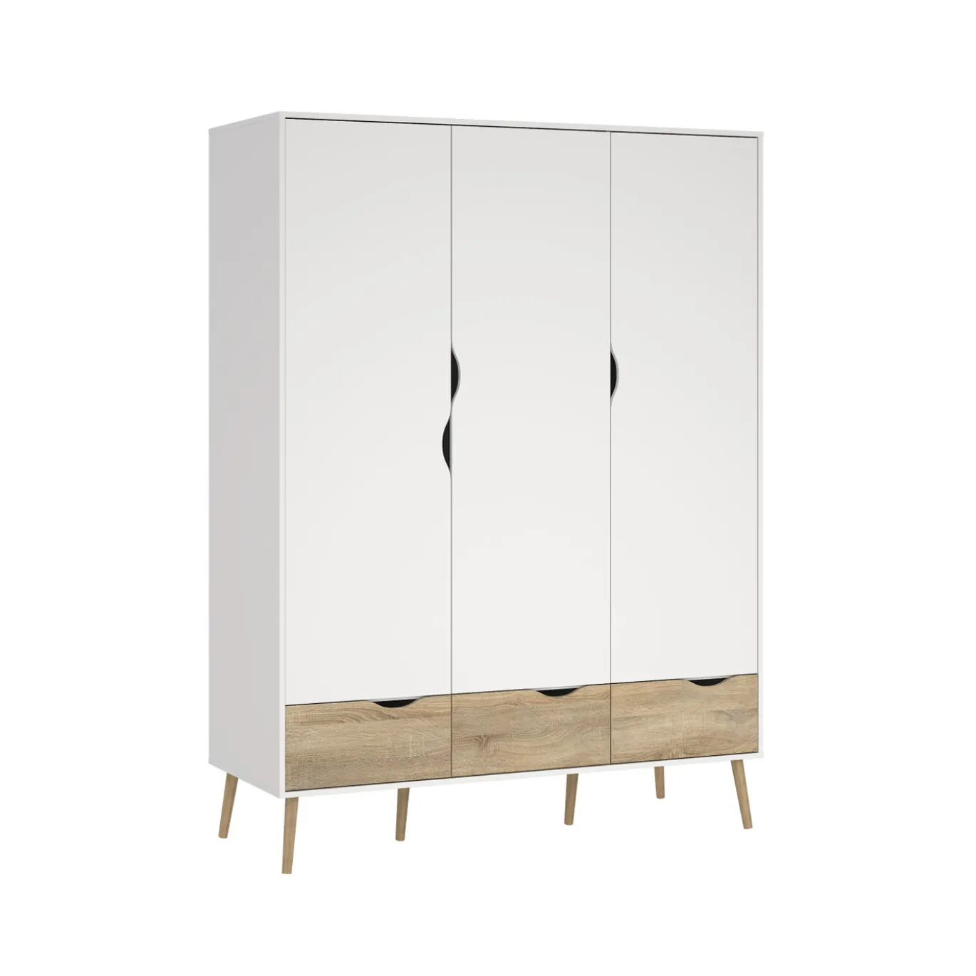 Kledingkast Oslo Wit/Naturel - Giga Living