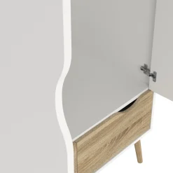 Kledingkast Oslo Wit/Naturel 2-deurs + 2-lades - Giga Living