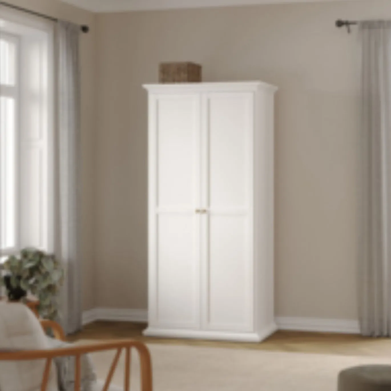 Kledingkast Paris Wit 2-deurs - Giga Living
