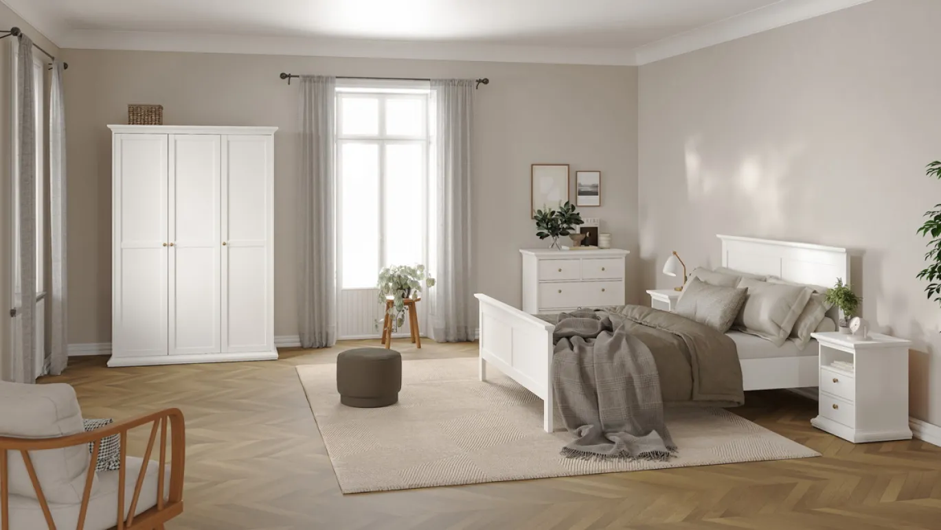 Kledingkast Paris Wit 3-deurs - Giga Living