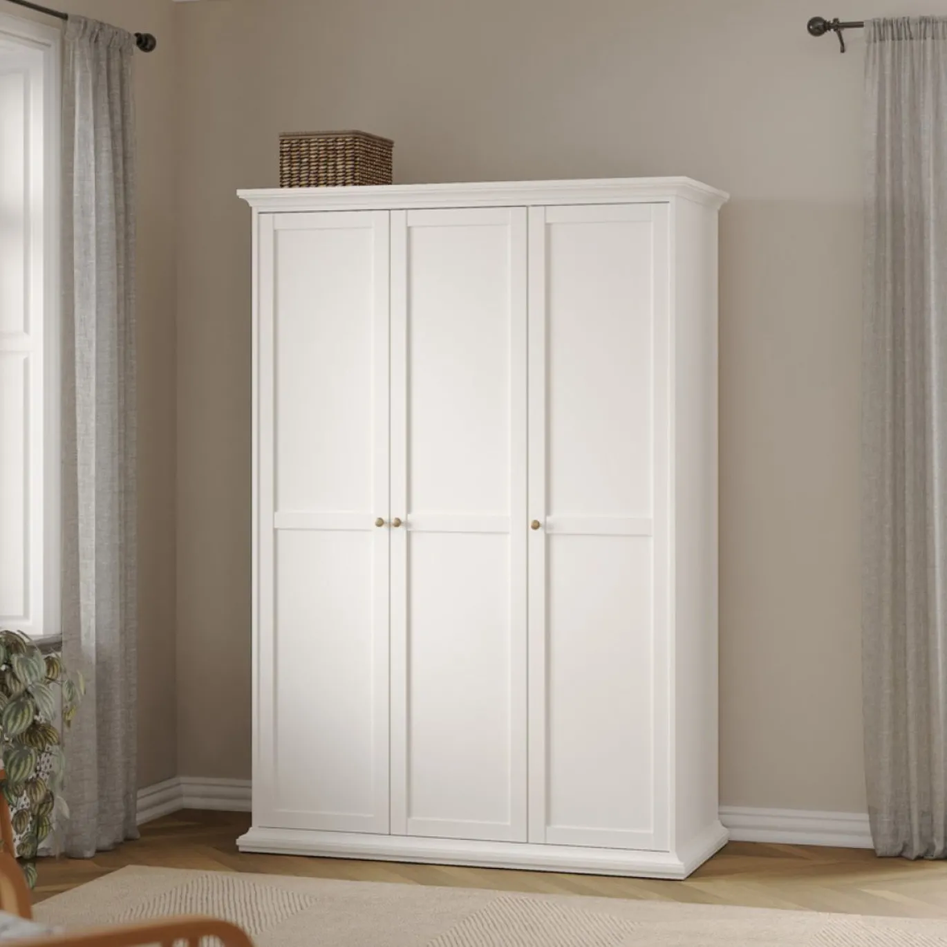 Kledingkast Paris Wit 3-deurs - Giga Living