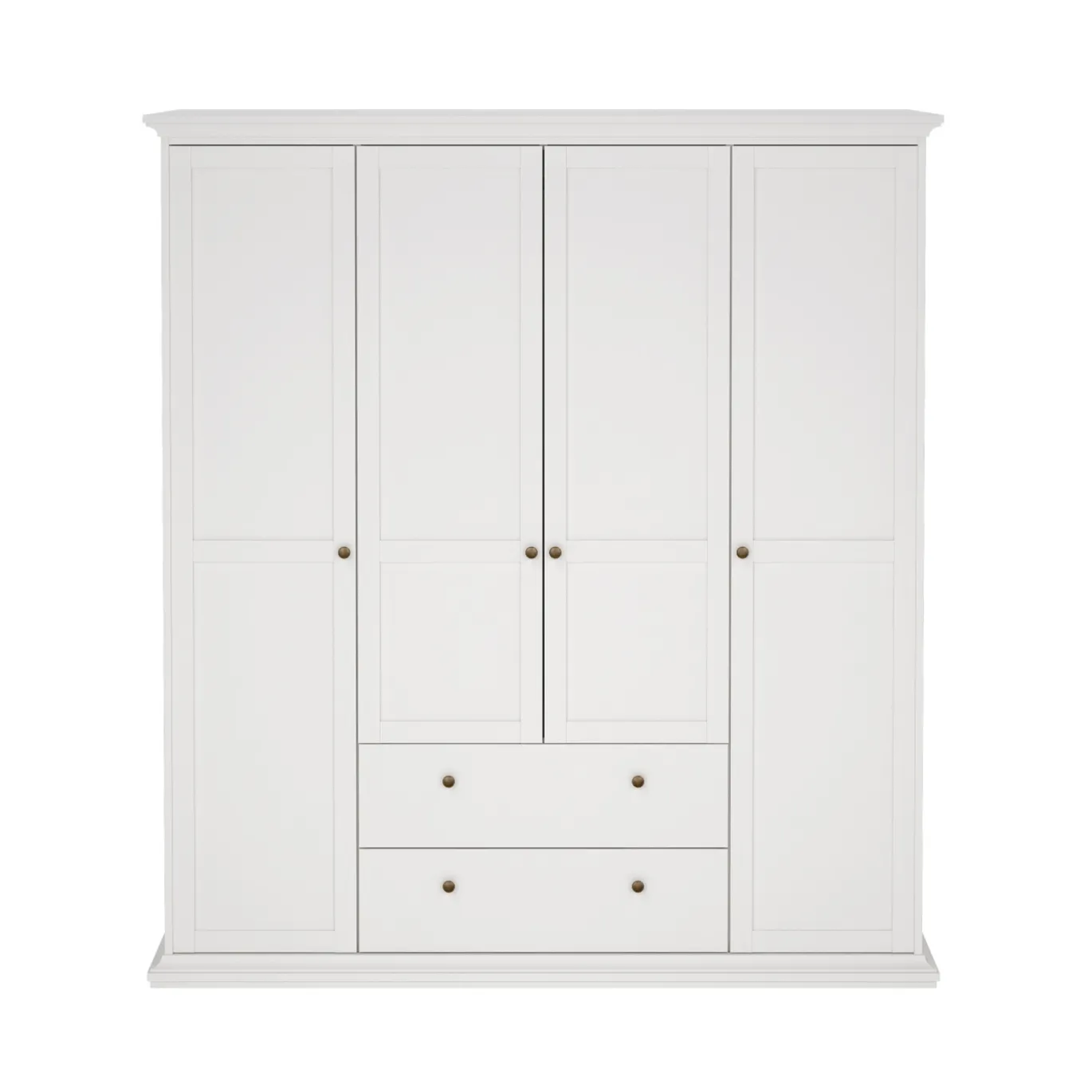 Kledingkast Paris Wit 4-deurs + 2-lades - Giga Living
