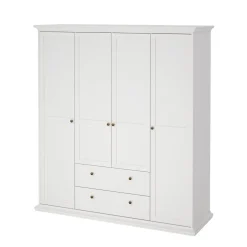 Kledingkast Paris Wit 4-deurs + 2-lades - Giga Living