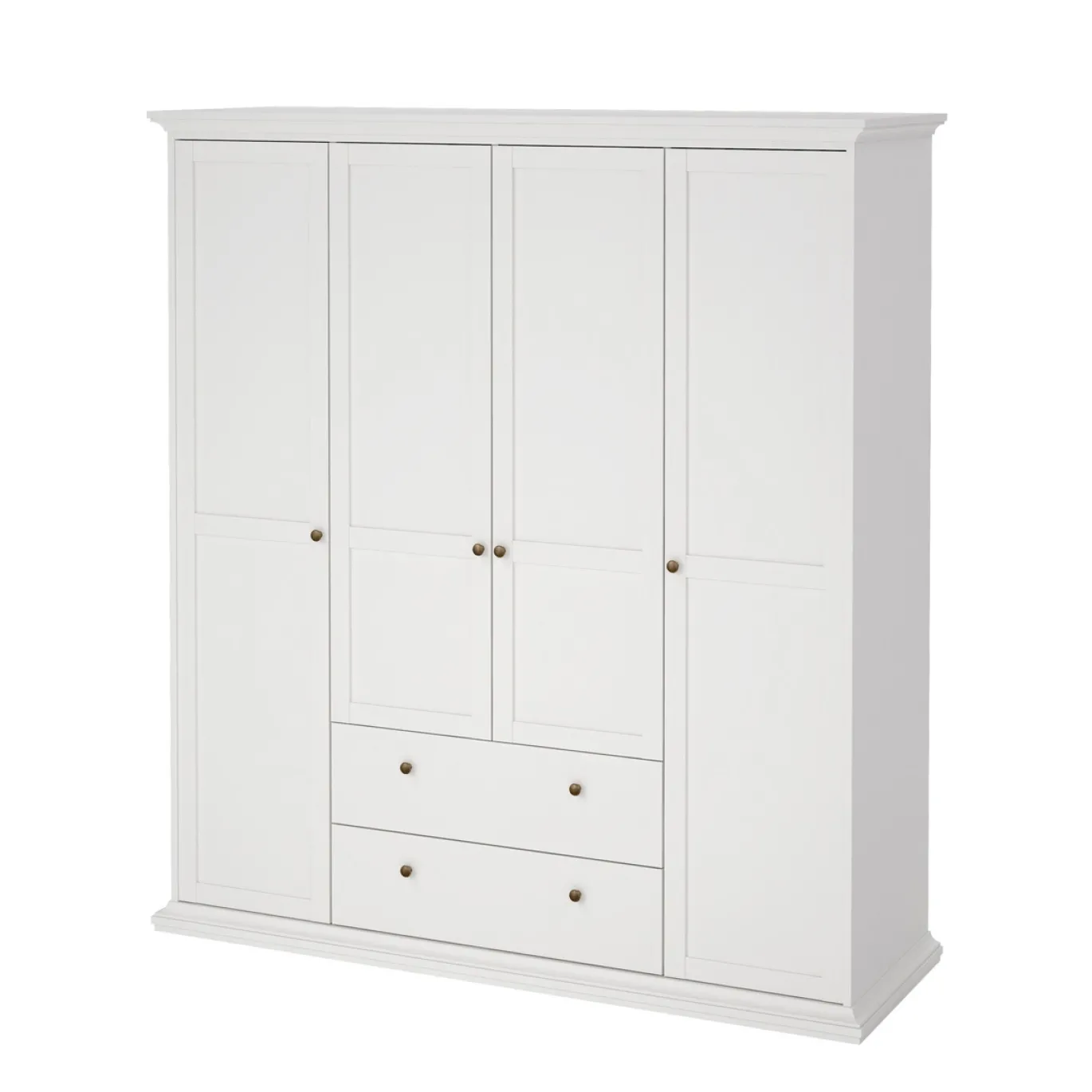 Kledingkast Paris Wit 4-deurs + 2-lades - Giga Living
