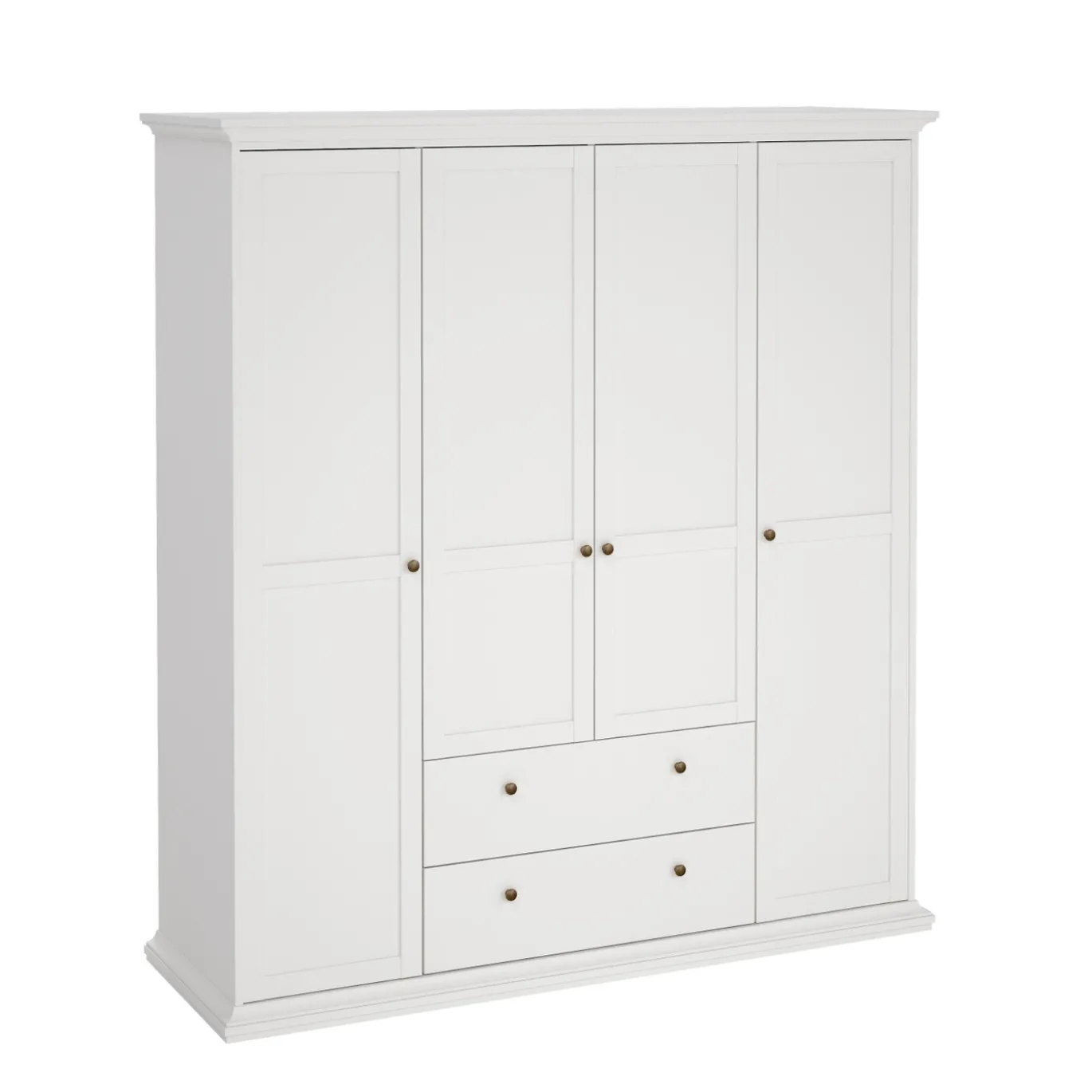 Kledingkast Paris Wit 4-deurs + 2-lades - Giga Living