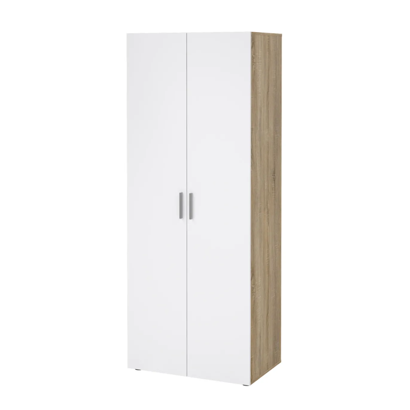 Kledingkast Pepe Naturel/Wit Hoogglans 2-deurs - Giga Living