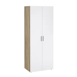 Kledingkast Pepe Naturel/Wit Hoogglans 2-deurs - Giga Living