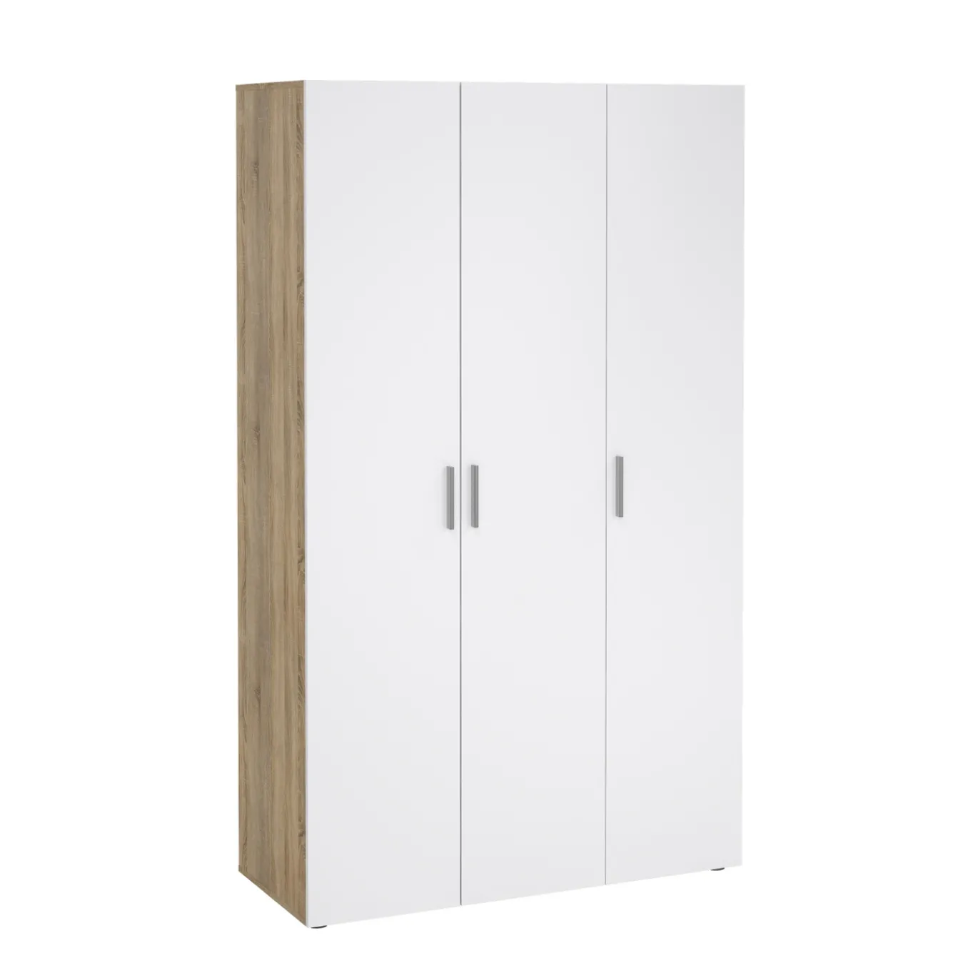 Kledingkast Pepe Naturel/Wit Hoogglans 3-deurs - Giga Living
