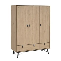 Kledingkast Ry Jackson Hickory 3-deurs + 3-lades - Giga Living
