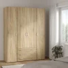 Kledingkast Space Naturel 4-deurs + 3-lades - Giga Living