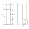 Kledingkast Space Naturel 3-deurs + 3-lades - Giga Living