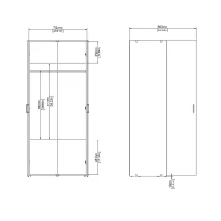 Kledingkast Space Wit 2-deurs 175cm - Giga Living