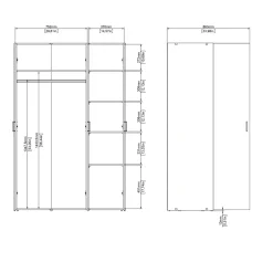 Kledingkast Space Wit 3-deurs - Giga Living