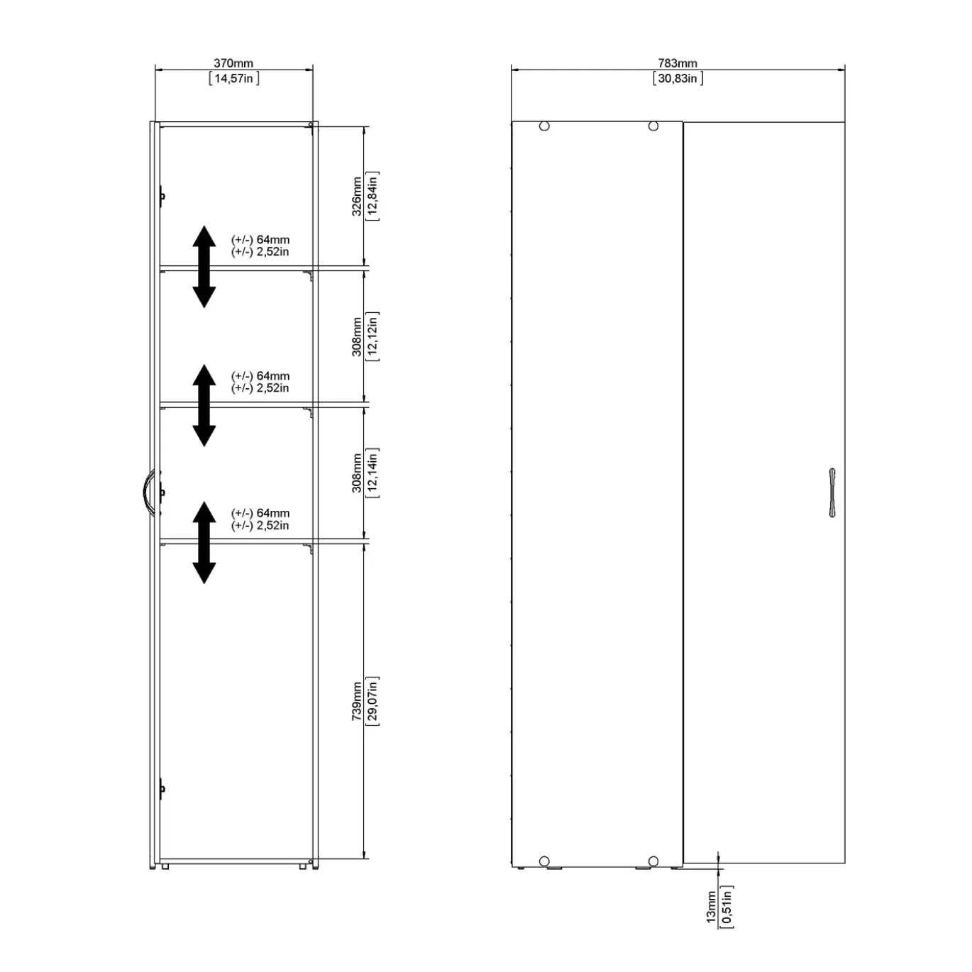 Kledingkast Space Wit 1-deurs - Giga Living
