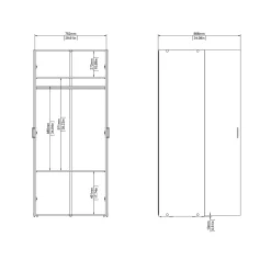 Kledingkast Space Wit 2-deurs - Giga Living