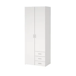 Kledingkast Space Wit 2-deurs + 3-lades 200cm - Giga Living