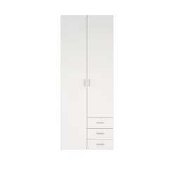 Kledingkast Space Wit 2-deurs + 3-lades 200cm - Giga Living