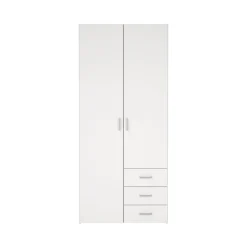 Kledingkast Space Wit 2-deurs + 3-lades 175cm - Giga Living