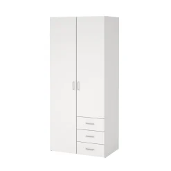 Kledingkast Space Wit 2-deurs + 3-lades 175cm - Giga Living