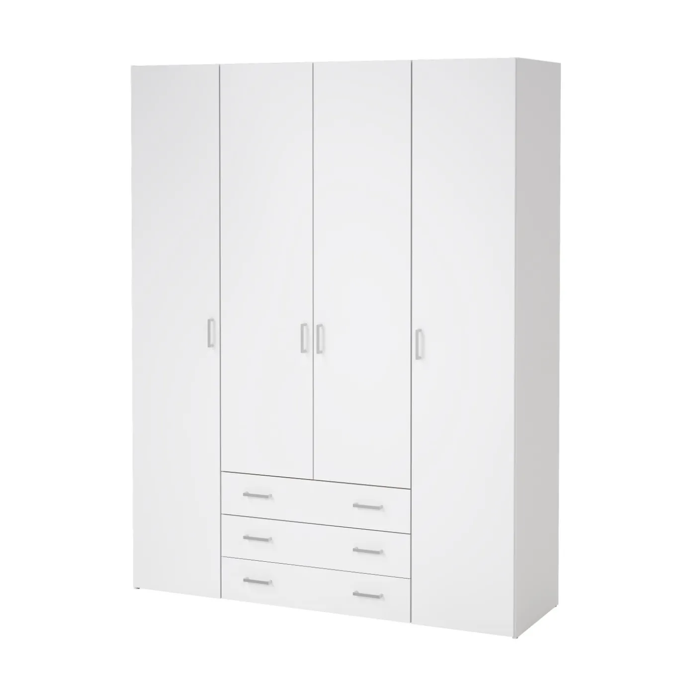 Kledingkast Space Wit Hoogglans 4-deurs + 3-lades - Giga Living