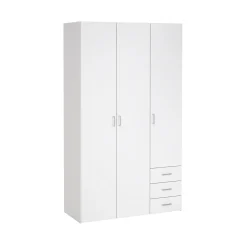 Kledingkast Space Wit Hoogglans 3-deurs + 3-lades - Giga Living