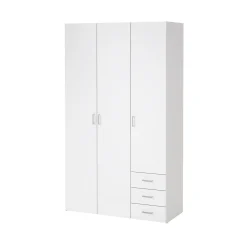 Kledingkast Space Wit Hoogglans 3-deurs + 3-lades - Giga Living
