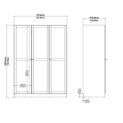 Kledingkast Viggo 3-Deurs Wit - Giga Living
